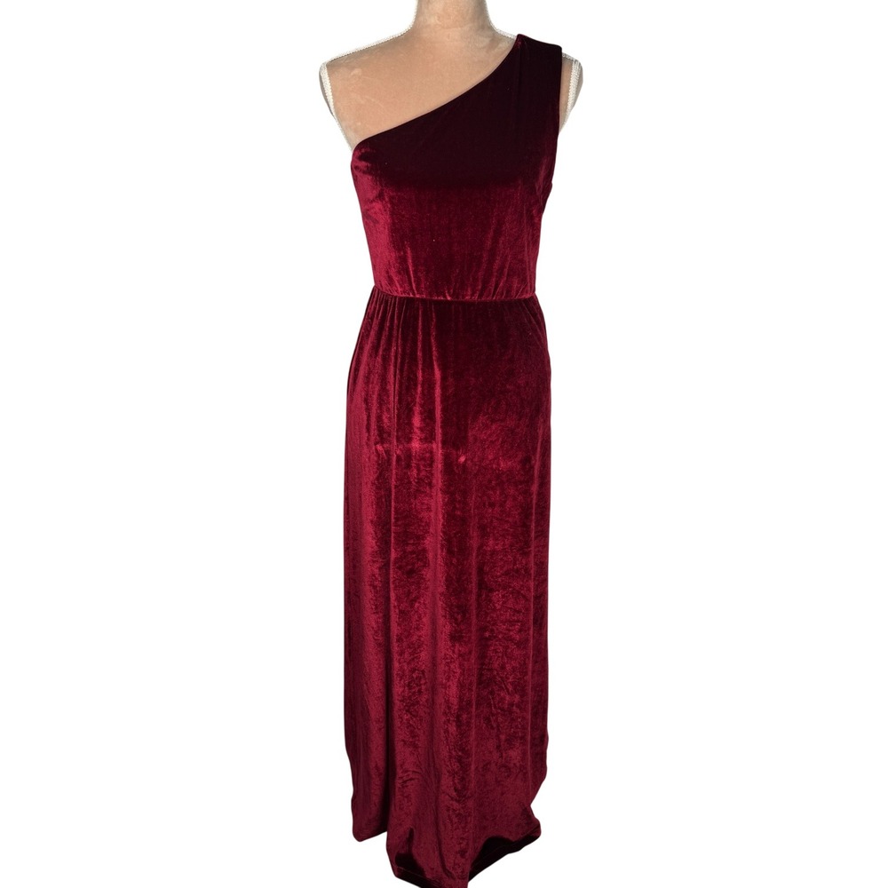 Baltic Born Tatiana Velvet Maxi Dress Merlot Formal Gown‎ Party Evening Sz Lg